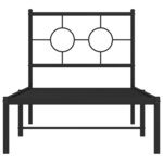 vidaXL Cadre de lit métal avec tête de lit noir 75x190 cm