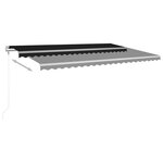 vidaXL Auvent manuel rétractable avec LED 5x3 m Anthracite