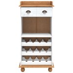 vidaXL Cabinet à vin "ASKIM" avec 12 porte-bouteilles en bois massif blanc en pin