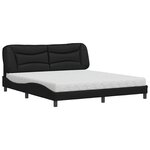 vidaXL Lit avec matelas noir 180x200 cm similicuir
