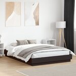 vidaXL Cadre de lit avec LED sans matelas noir 160x200 cm
