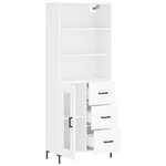 vidaXL Buffet haut Blanc 69 5x34x180 cm Bois d'ingénierie