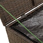 vidaXL Boîte de rangement de jardin marron 291L résine tressée