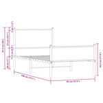 vidaXL Cadre de lit en métal sans matelas chêne fumé 90x190 cm
