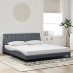 vidaXL Cadre de lit sans matelas gris foncé 180x200 cm velours