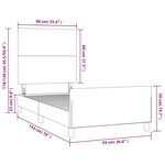 vidaXL Cadre de lit sans matelas gris clair 90x190 cm velours