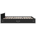 vidaXL Cadre de lit avec tiroirs sans matelas noir 200x200 cm