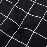 vidaXL Coussins de chaise à dossier haut lot de 2 noir à carreaux