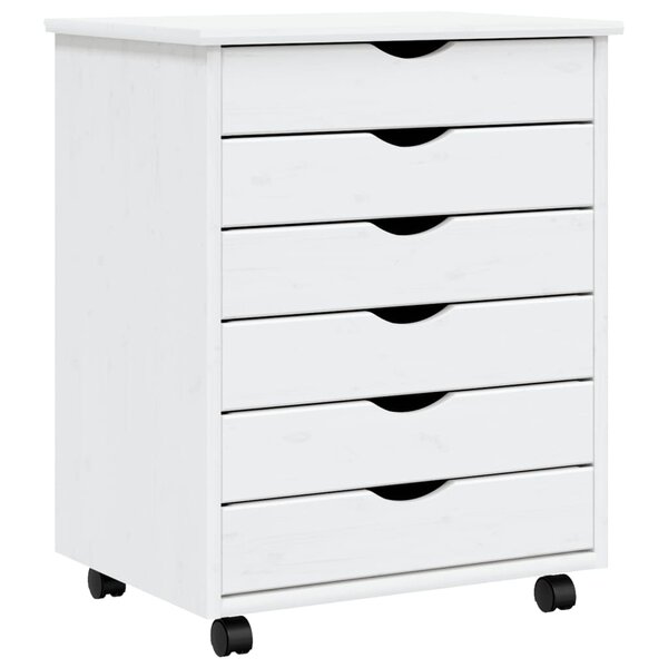 vidaXL Armoire roulante avec tiroirs MOSS blanc bois de pin solide