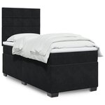 vidaXL Sommier à lattes de lit avec matelas Noir 100x200 cm Velours
