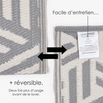 Tapis extérieur terrasse réversible - Tapis de jardin imperméable et résistant UV - Luna - Gris- 180x270 cm - HOMESCAPES