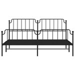 vidaXL Cadre de lit métal sans matelas avec pied de lit noir 193x203cm