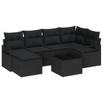 Ensemble de Canapé de Jardin 7 Pièces avec Coussins Beige