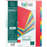 Intercalaires Carte Lustrée 225g 12 Positions - Format 24x32cm - Couleurs Assorties - X 5 - Exacompta