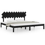 vidaXL Cadre de lit Noir 200x200 cm Bois massif