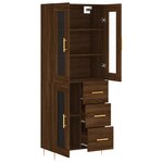 vidaXL Buffet haut Chêne marron 69 5x34x180 cm Bois d'ingénierie