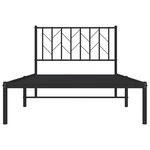 vidaXL Cadre de lit métal avec tête de lit noir 100x200 cm