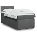 vidaXL Sommier à lattes de lit avec matelas Gris foncé 80x200 cm Tissu