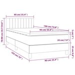 vidaXL Sommier à lattes de lit et matelas Gris clair 90x190 cm Tissu