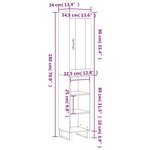 vidaXL Buffet haut Sonoma gris 34 5x34x180 cm Bois d'ingénierie