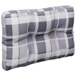 vidaXL Coussins de palette lot de 2 motif à carreaux gris tissu