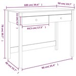 vidaXL Bureau avec tiroirs 100x50x78 cm Bois massif de pin
