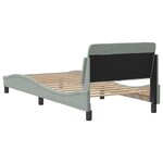 vidaXL Cadre de lit avec tête de lit Gris clair 90x200 cm Velours