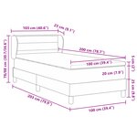 Lit avec sommier tapissier et matelas crème 100x200 cm en tissu