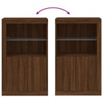 vidaXL Armoire latérale avec lumières LED chêne marron bois ingénierie