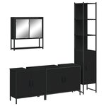 vidaXL Ensemble de meubles salle de bain 4 Pièces noir bois d'ingénierie