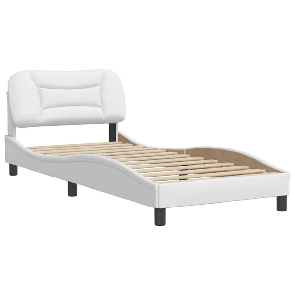 vidaXL Cadre de lit avec tête de lit Blanc 90x190 cm Similicuir