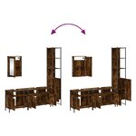 vidaXL Ensemble de meubles de salle de bain 4 Pièces Chêne fumé Bois
