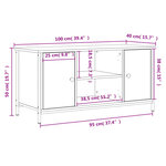 vidaXL Meuble TV Noir 100x40x50 cm Bois d'ingénierie