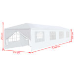 vidaXL Tonnelle de jardin 3x12 m Blanc
