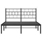 vidaXL Cadre de lit métal sans matelas avec tête de lit noir 140x190cm