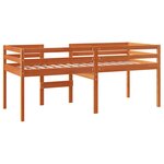 vidaXL Lit haut cire marron 75x190 cm bois de pin massif