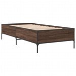 vidaXL Cadre de lit chêne marron 90x200 cm bois d'ingénierie et métal