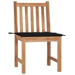 vidaXL Chaises de jardin lot de 2 avec coussins Bois de teck massif