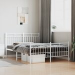 vidaXL Cadre de lit métal sans matelas et pied de lit blanc 140x200 cm