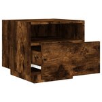 vidaXL Table de chevet avec lumières LED chêne fumé 40x39x37 cm