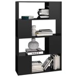 vidaXL Bibliothèque/Séparateur de pièce Noir brillant 80x24x124 5 cm