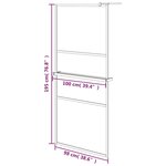 vidaXL Paroi de douche et étagère Chrome 100x195cm Verre ESG&Aluminium