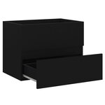 vidaXL Armoire d'évier avec lavabo intégré Noir Aggloméré