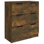 vidaXL Buffets 3 Pièces Chêne fumé Bois d'ingénierie
