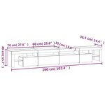 vidaXL Meuble TV avec lumières LED Blanc 260x36 5x40 cm