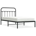 vidaXL Cadre de lit métal avec tête de lit noir 100x190 cm