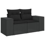 vidaXL Salon de jardin 10 Pièces avec coussins noir résine tressée