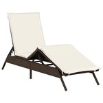 vidaXL Chaises longues avec coussins lot de 2 marron résine tressée