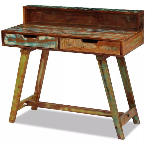 Bureau table meuble travail informatique bois de récupération massif 0502144
