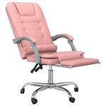 Fauteuil de massage inclinable de bureau informatique étude Rose similicuir rose 02_0025390